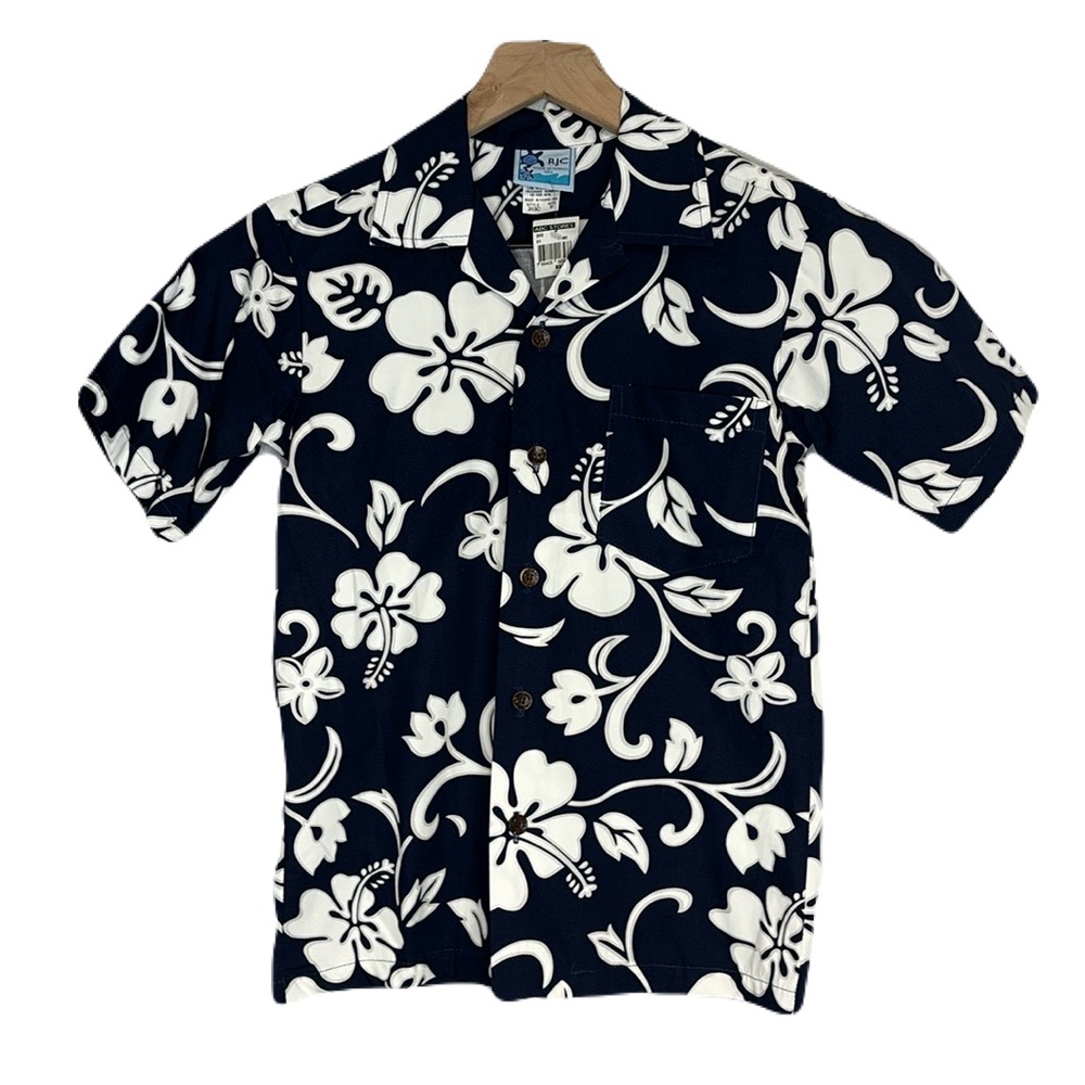 Boys 10 Made In Hawaii RJC New With Tag Hawaiian Short Sleeve Button Down Shirt